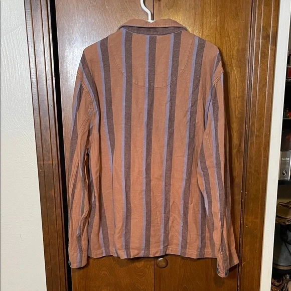 Urban Outfitters Brown and Gray Striped Utility Jacket - Picture 5 of 5